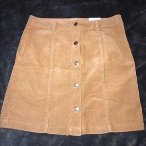 Corduroy button up skirt